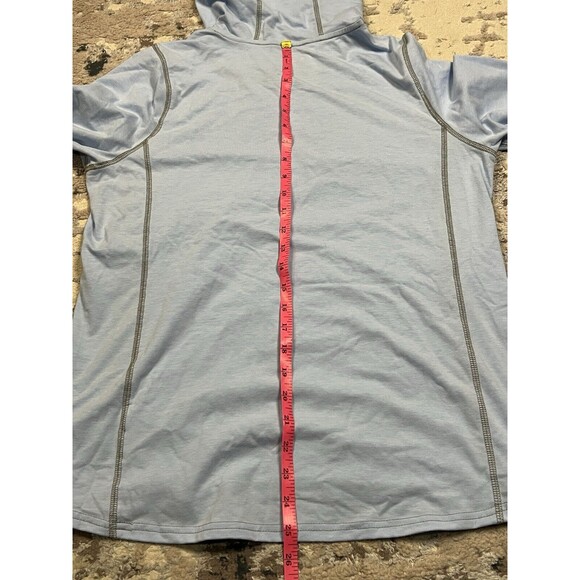 LL Bean No Fly Zone Hoodie Womens Small Blue Base Layer Long Sleeve Stretch - Picture 9 of 13